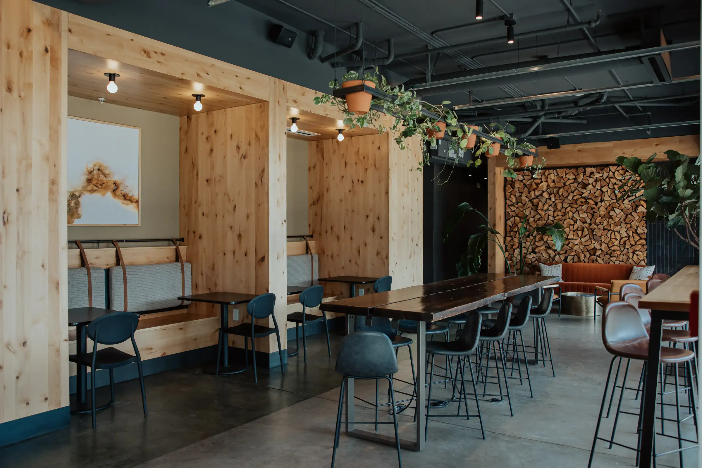 Café Fireplace at Kinship Landing